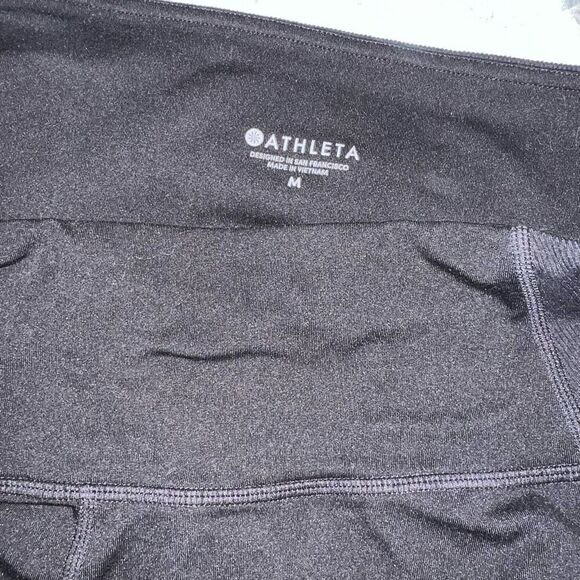 Athleta cropped black leggings ruching size M - Picture 1 of 6
